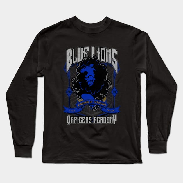 Blue Lions Crest Long Sleeve T-Shirt by ursulalopez